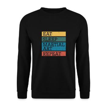 Manger des arts martiaux du sommeil et encore - Sweat-shirt Unisexe - noir - Devant - Alina (178cm) & Michal (187cm)