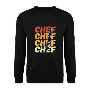 Retro Colorful Knife Of the Chef - Unisex Sweatshirt - black - Front - Alina (178cm) & Michal (187cm)
