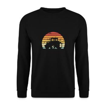 Agriculture machine retro vintage - Unisex Sweatshirt - black - Front - Alina (178cm) & Michal (187cm)
