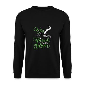 Ich Bin Auf Dem Bauernhof Aufgewachsen - Unisex Pullover - Schwarz - Vorne - Alina (178cm) & Michal (187cm)