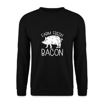 Fresh bacon from the farm - Unisex Sweatshirt - black - Front - Alina (178cm) & Michal (187cm)