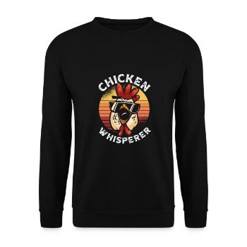 Chicken whisperer retro - Unisex Sweatshirt - black - Front - Alina (178cm) & Michal (187cm)