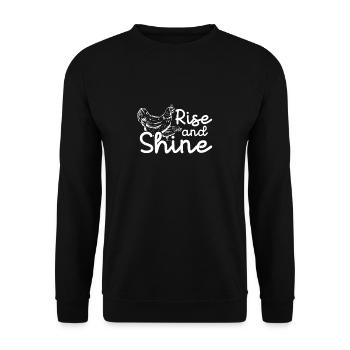 Le poulet se lève et brille - Sweat-shirt Unisexe - noir - Devant - Alina (178cm) & Michal (187cm)