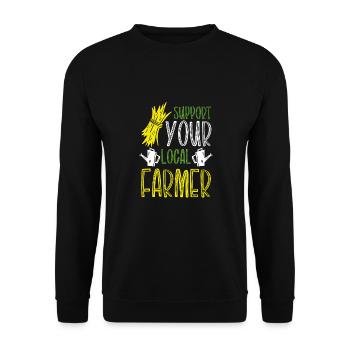Soutenez votre agriculteur local - Sweat-shirt Unisexe - noir - Devant - Alina (178cm) & Michal (187cm)