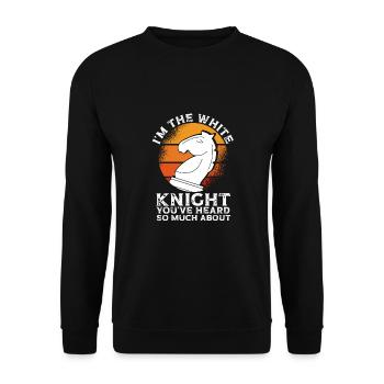 I am the White Knight Retro - Unisex Sweatshirt - black - Front - Alina (178cm) & Michal (187cm)