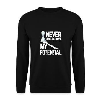 Never underestimate my potential - Unisex Sweatshirt - black - Front - Alina (178cm) & Michal (187cm)