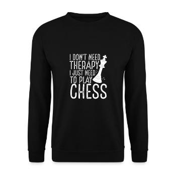 Ich Muss Nur Schach Spielen - Unisex Pullover - Schwarz - Vorne - Alina (178cm) & Michal (187cm)