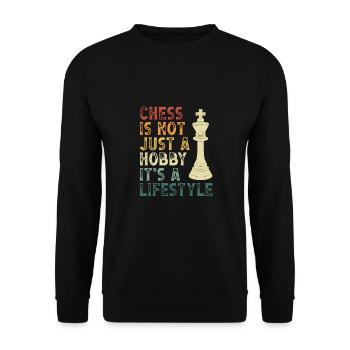 Schach Ist Kein Hobby - Unisex Pullover - Schwarz - Vorne - Alina (178cm) & Michal (187cm)