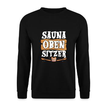 Sauna upstairs seater - Unisex Sweatshirt - black - Front - Alina (178cm) & Michal (187cm)