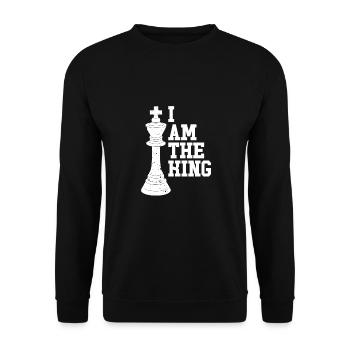 Ich Bin Der Weiße König Im Schach - Unisex Pullover - Schwarz - Vorne - Alina (178cm) & Michal (187cm)