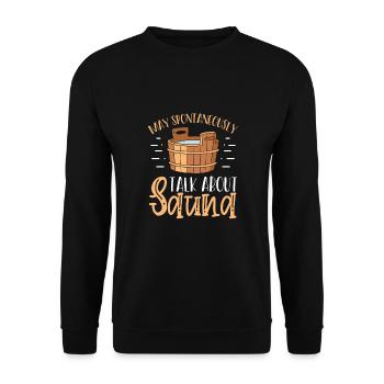 Parlez du sauna - Sweat-shirt Unisexe - noir - Devant - Alina (178cm) & Michal (187cm)