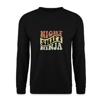 Night shift ninja - Unisex Sweatshirt - black - Front - Alina (178cm) & Michal (187cm)