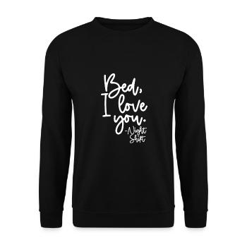 Bed I love you - Unisex Pullover - Schwarz - Vorne - Alina (178cm) & Michal (187cm)