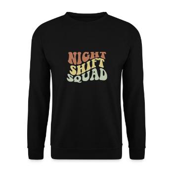 Squad Night Shift - Unisex Sweatshirt - black - Front - Alina (178cm) & Michal (187cm)