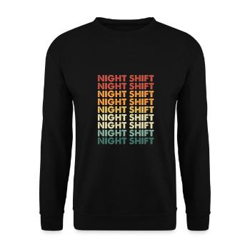 Colorful Night Shift Retro - Unisex Sweatshirt - black - Front - Alina (178cm) & Michal (187cm)