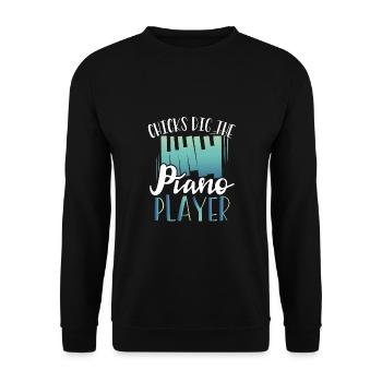 Chicks stand on the piano player - Unisex Sweatshirt - black - Front - Alina (178cm) & Michal (187cm)