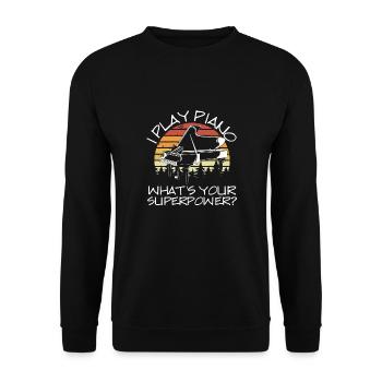 Je joue du piano, quel est ton pouvoir - Sweat-shirt Unisexe - noir - Devant - Alina (178cm) & Michal (187cm)