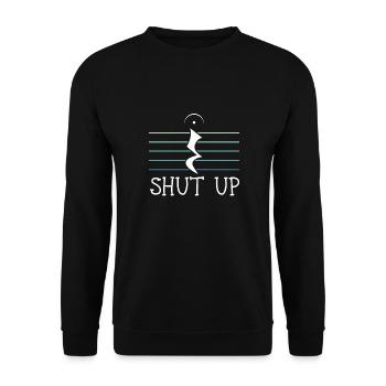 Music notes Stop the flap - Unisex Sweatshirt - black - Front - Alina (178cm) & Michal (187cm)