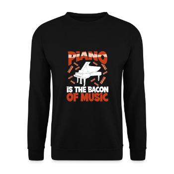 Klavier Ist Der Speck Der Musik - Unisex Pullover - Schwarz - Vorne - Alina (178cm) & Michal (187cm)