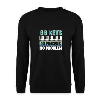 88 Tasten Und 10 Finger - Unisex Pullover - Schwarz - Vorne - Alina (178cm) & Michal (187cm)