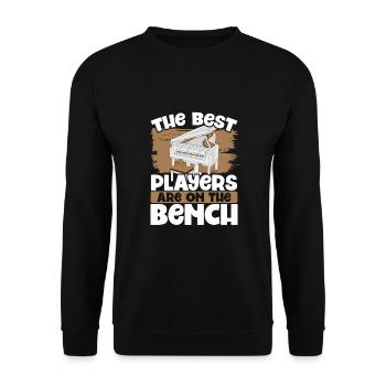 Die Besten Spieler Sitzen Auf Der Bank - Unisex Pullover - Schwarz - Vorne - Alina (178cm) & Michal (187cm)