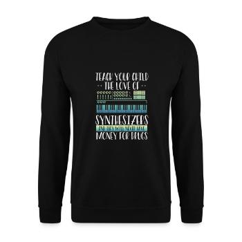 Bringen Sie Ihrem Kind Die Liebe Zum - Unisex Pullover - Schwarz - Vorne - Alina (178cm) & Michal (187cm)