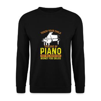 Die Liebe Zum Klavier - Unisex Pullover - Schwarz - Vorne - Alina (178cm) & Michal (187cm)
