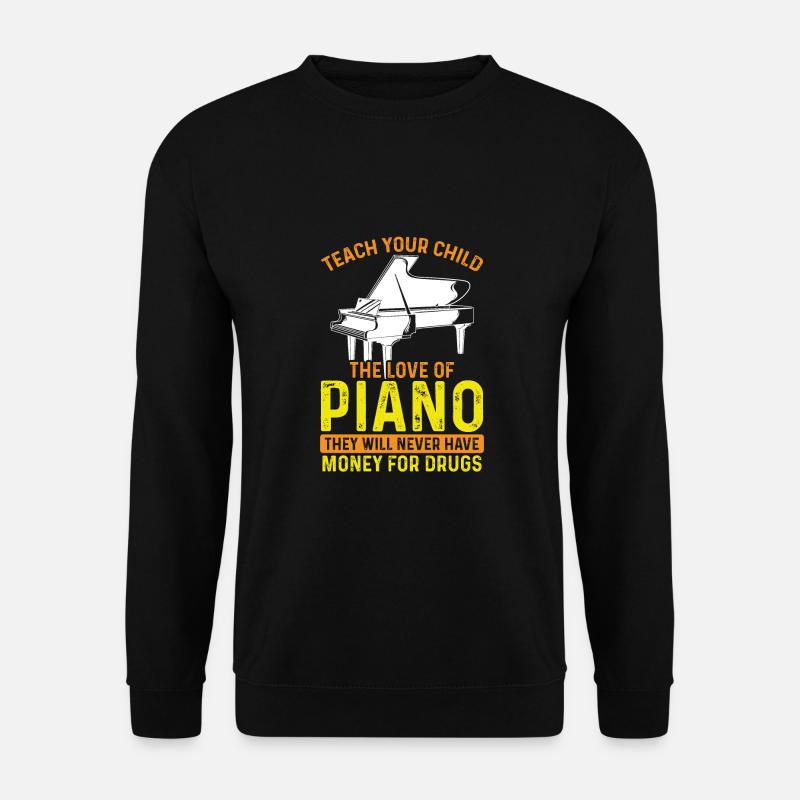 Die Liebe Zum Klavier - Unisex Pullover - Schwarz