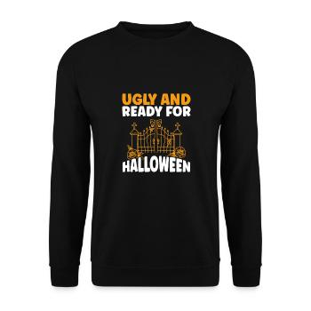 Ugly and ready for Halloween - Unisex Sweatshirt - black - Front - Alina (178cm) & Michal (187cm)