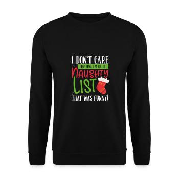 Je suis sur la liste qui est drôle - Sweat-shirt Unisexe - noir - Devant - Alina (178cm) & Michal (187cm)