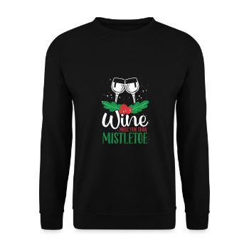 Wine makes everything more fun - Unisex Sweatshirt - black - Front - Alina (178cm) & Michal (187cm)