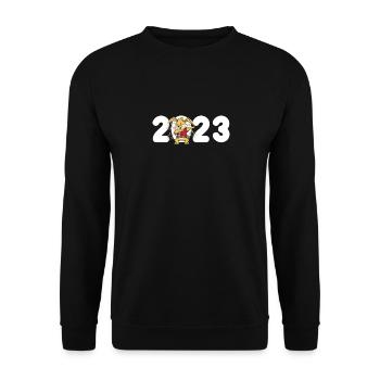 Lapins du Nouvel An 2023 - Sweat-shirt Unisexe - noir - Devant - Alina (178cm) & Michal (187cm)