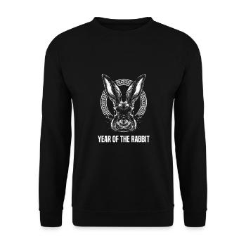 Année du Lapin 2023 - Sweat-shirt Unisexe - noir - Devant - Alina (178cm) & Michal (187cm)