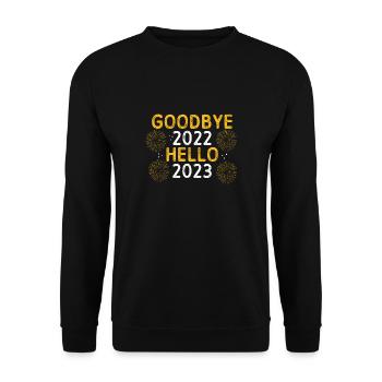 Au revoir 2022 Bonjour 2023 - Sweat-shirt Unisexe - noir - Devant - Alina (178cm) & Michal (187cm)