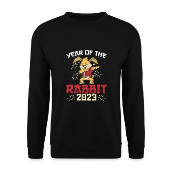 Lapin mignon en 2023 - Sweat-shirt Unisexe - noir - Devant - Alina (178cm) & Michal (187cm)