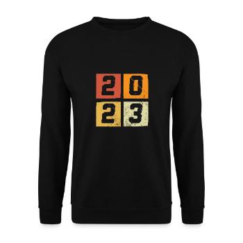 Année 2023 Rétro coloré - Sweat-shirt Unisexe - noir - Devant - Alina (178cm) & Michal (187cm)