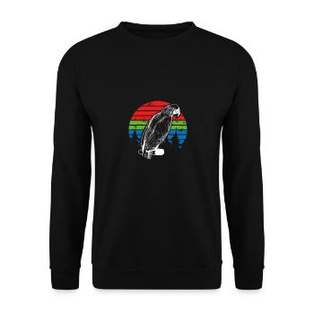 Perroquet soleil vintage - Sweat-shirt Unisexe - noir - Devant - Alina (178cm) & Michal (187cm)