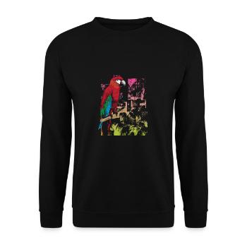 Perroquet sur une succursale en Amazonie - Sweat-shirt Unisexe - noir - Devant - Alina (178cm) & Michal (187cm)