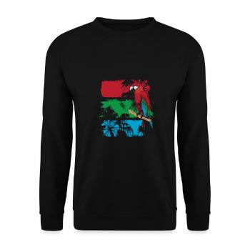 Perroquet coloré sur une branche - Sweat-shirt Unisexe - noir - Devant - Alina (178cm) & Michal (187cm)