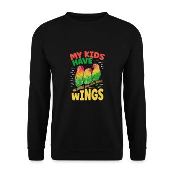 Mes enfants ont des ailes - Sweat-shirt Unisexe - noir - Devant - Alina (178cm) & Michal (187cm)