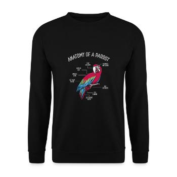 Anatomie d’un perroquet - Sweat-shirt Unisexe - noir - Devant - Alina (178cm) & Michal (187cm)