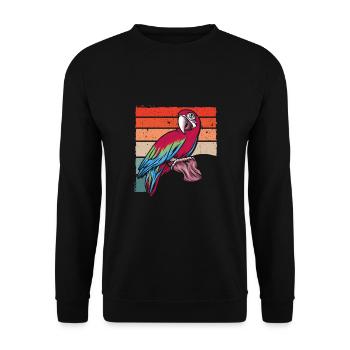 Perroquet millésimé sur une branche - Sweat-shirt Unisexe - noir - Devant - Alina (178cm) & Michal (187cm)