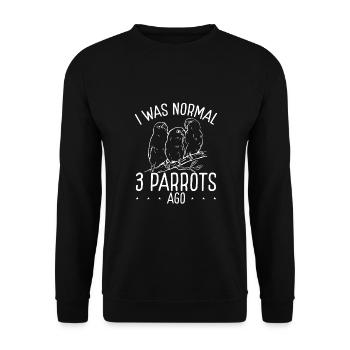 J’étais normal avec trois perroquets - Sweat-shirt Unisexe - noir - Devant - Alina (178cm) & Michal (187cm)
