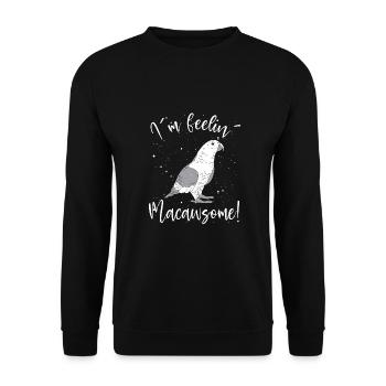 J’adore le perroquet ara - Sweat-shirt Unisexe - noir - Devant - Alina (178cm) & Michal (187cm)