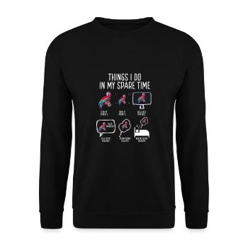 Things I Do In My Free Time - Unisex Sweatshirt - black - Front - Alina (178cm) & Michal (187cm)