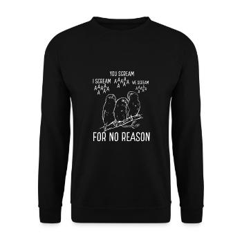 Cri de perroquet ou pas de raison - Sweat-shirt Unisexe - noir - Devant - Alina (178cm) & Michal (187cm)