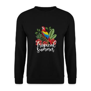 Perroquet d’été tropical - Sweat-shirt Unisexe - noir - Devant - Alina (178cm) & Michal (187cm)