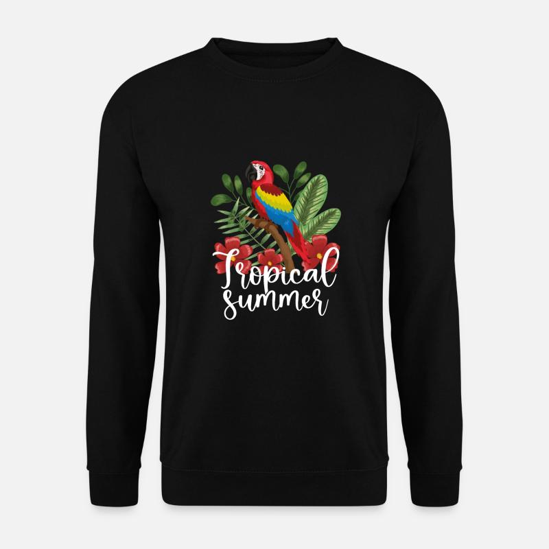 Tropischer Sommer papagei - Unisex Pullover - Schwarz