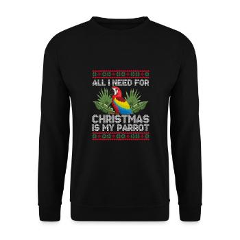 J’ai besoin d’un perroquet pour Noël - Sweat-shirt Unisexe - noir - Devant - Alina (178cm) & Michal (187cm)