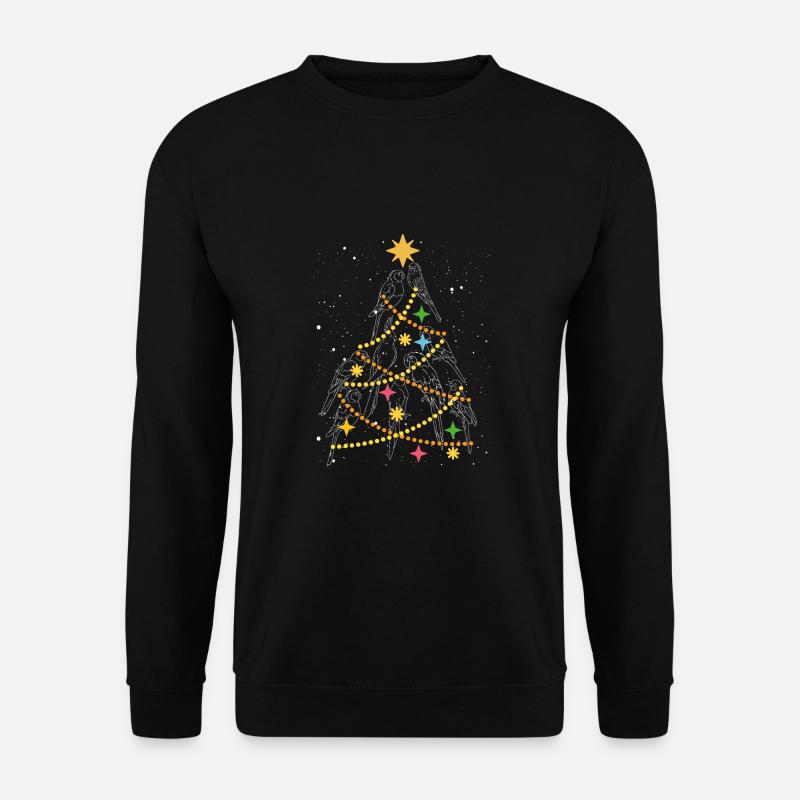 Papageien weihnachtsbaum - Unisex Pullover - Schwarz